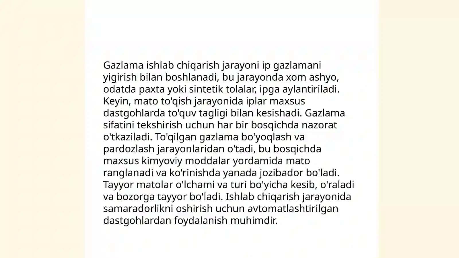 Gazlama va tolali materiallar bilan ishlash 4