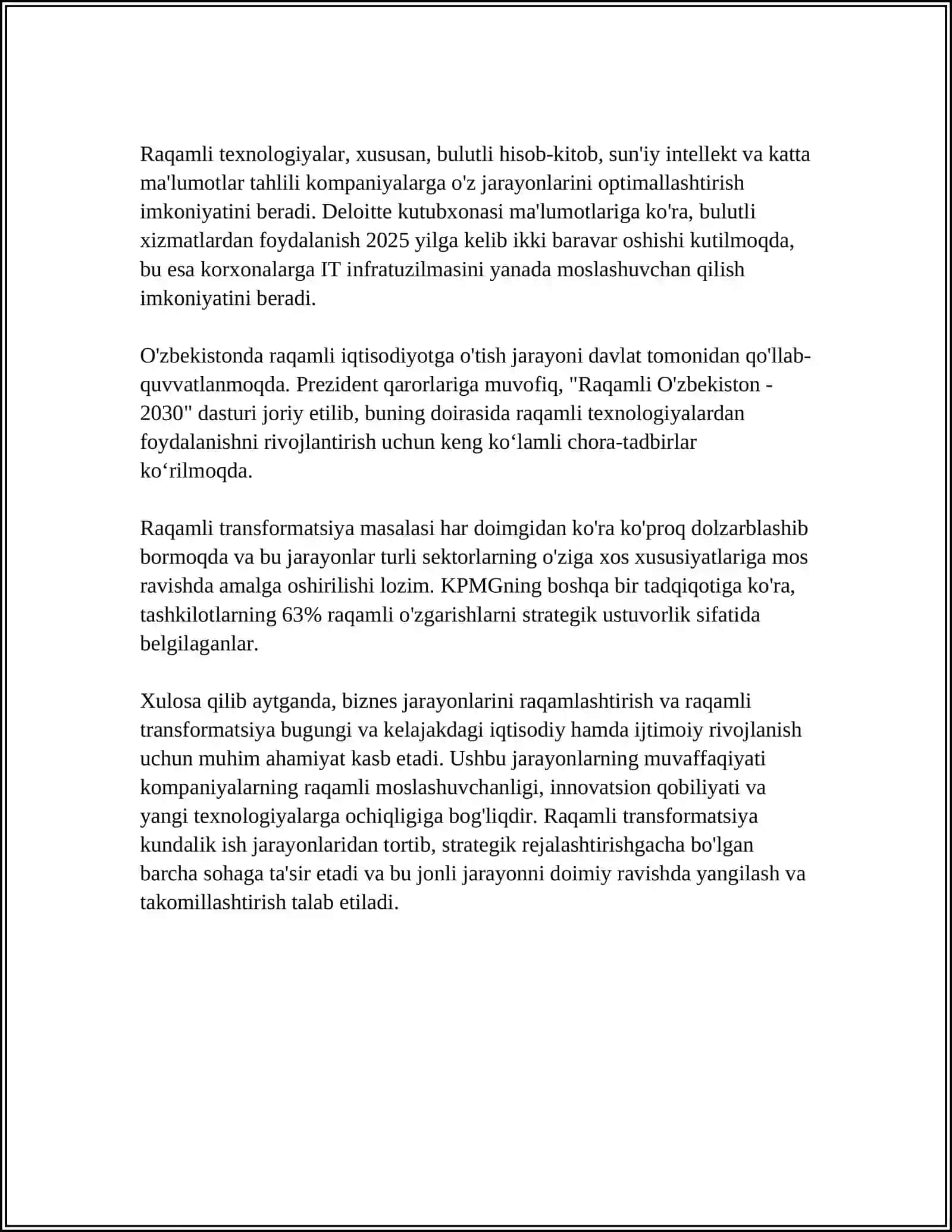 BIZNES JARAYONI TRENDLAR TAHLILI 4