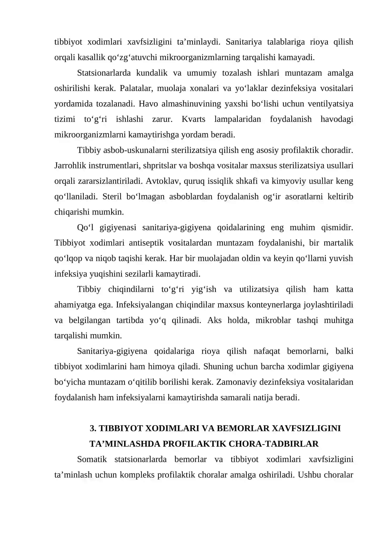 SOMATIK STATSIONARLARDA SHIFOXONA ICHI INFEKSIYALARI PROFILAKTIKASI 4