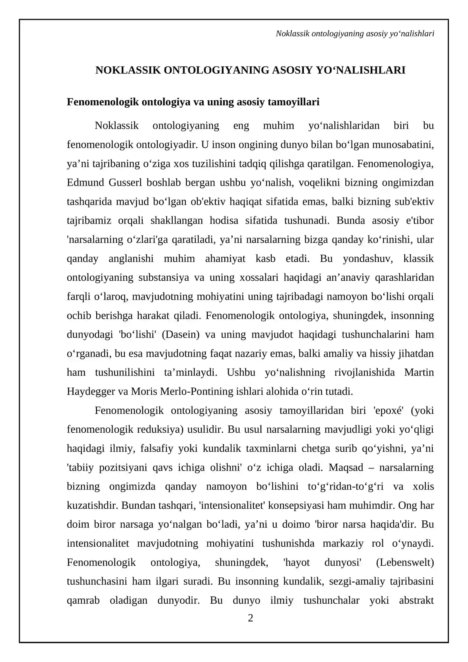 Noklassik ontologiyaning yoʻnalishlari va mohiyati 4
