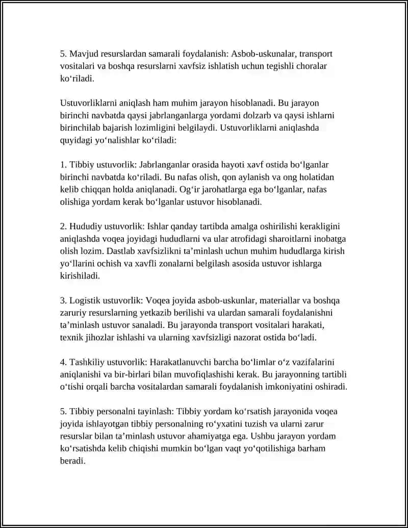 SHIKASTLANGAN O‘CHOQLARDA BIRINCHI TIBBIY YORDAMNI VA SHIFOKOR YORDAMINI TASHKIL QILISH 4