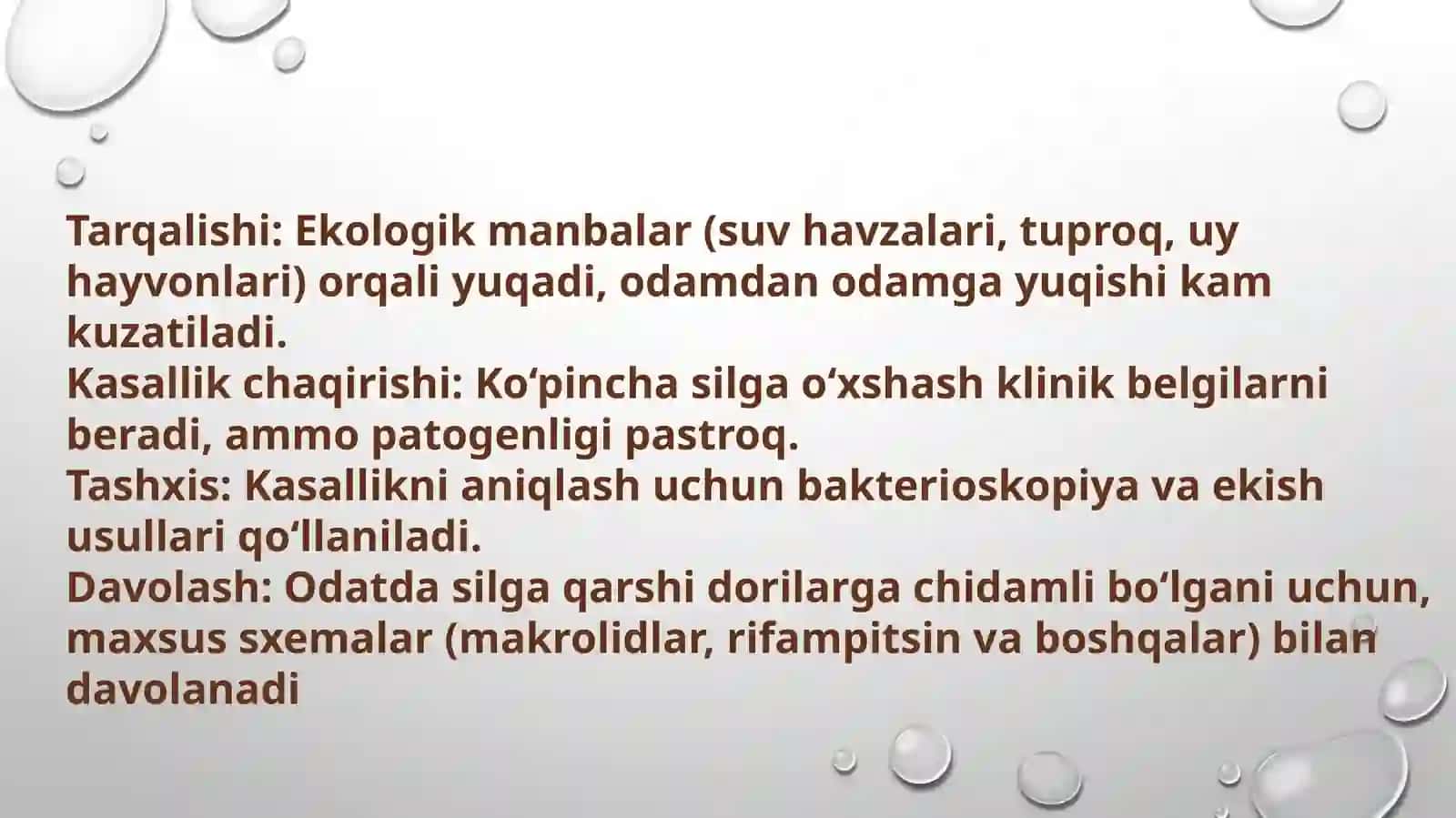 Atipik mikrobakteriyalar va ularning amaliyotdagi ahamiyati 4