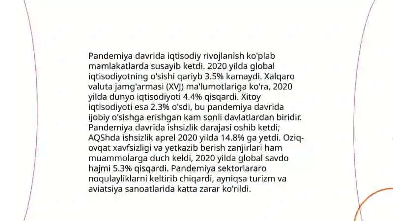 Pandemiya XXI asrning global muammosi va uning oqibatlari 4