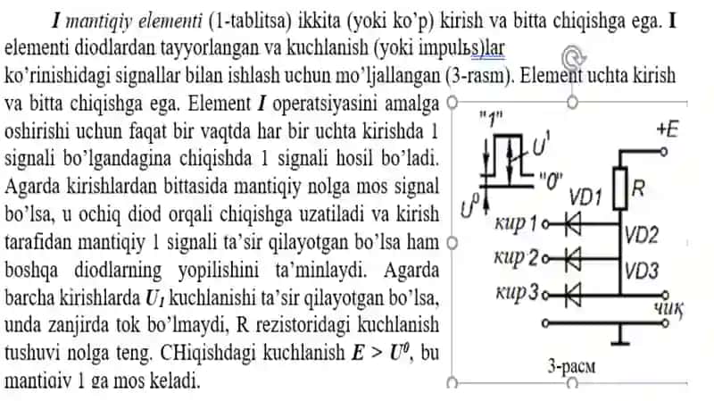Elektron qurilmalar va sitalar. Logik operatsiyalar bilan loyihalash 4