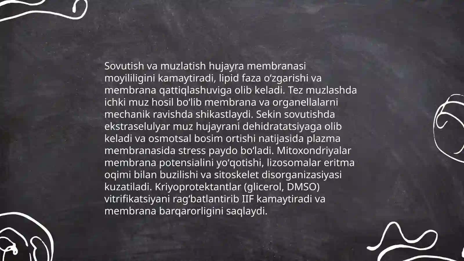 Tirik organizm toʻqima va hujayralarga fizik omillarning taʼsiri 4