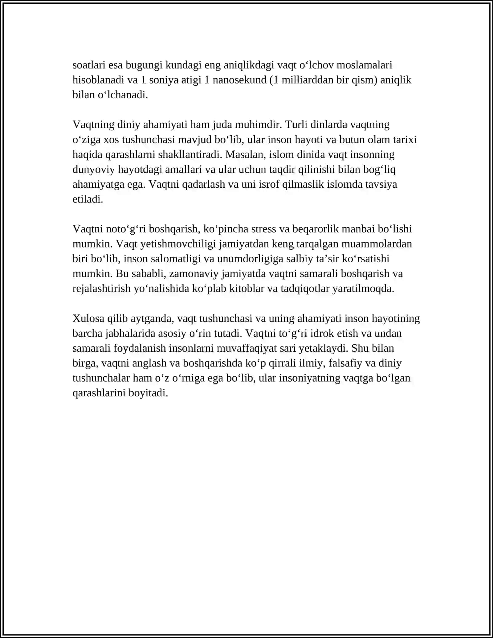 BOLALARDA VAQT XAQIDA TASAVVURNI SHAKILLANTIRISH 4