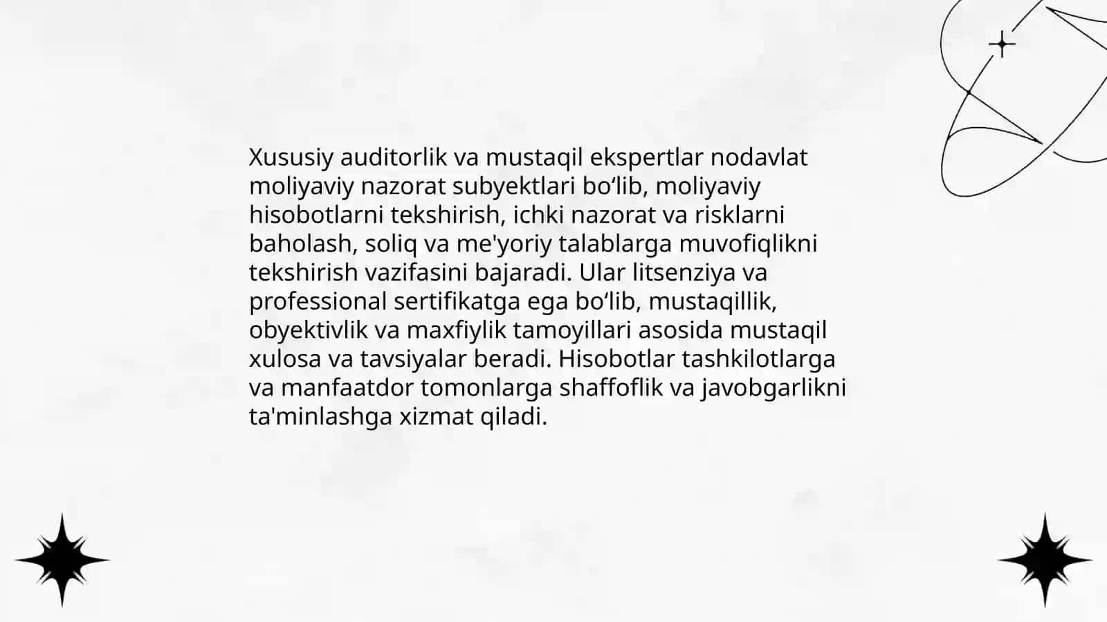 Moliyaviy nazorat nodavlat turlarining tarkibi nimalardan iborat 4