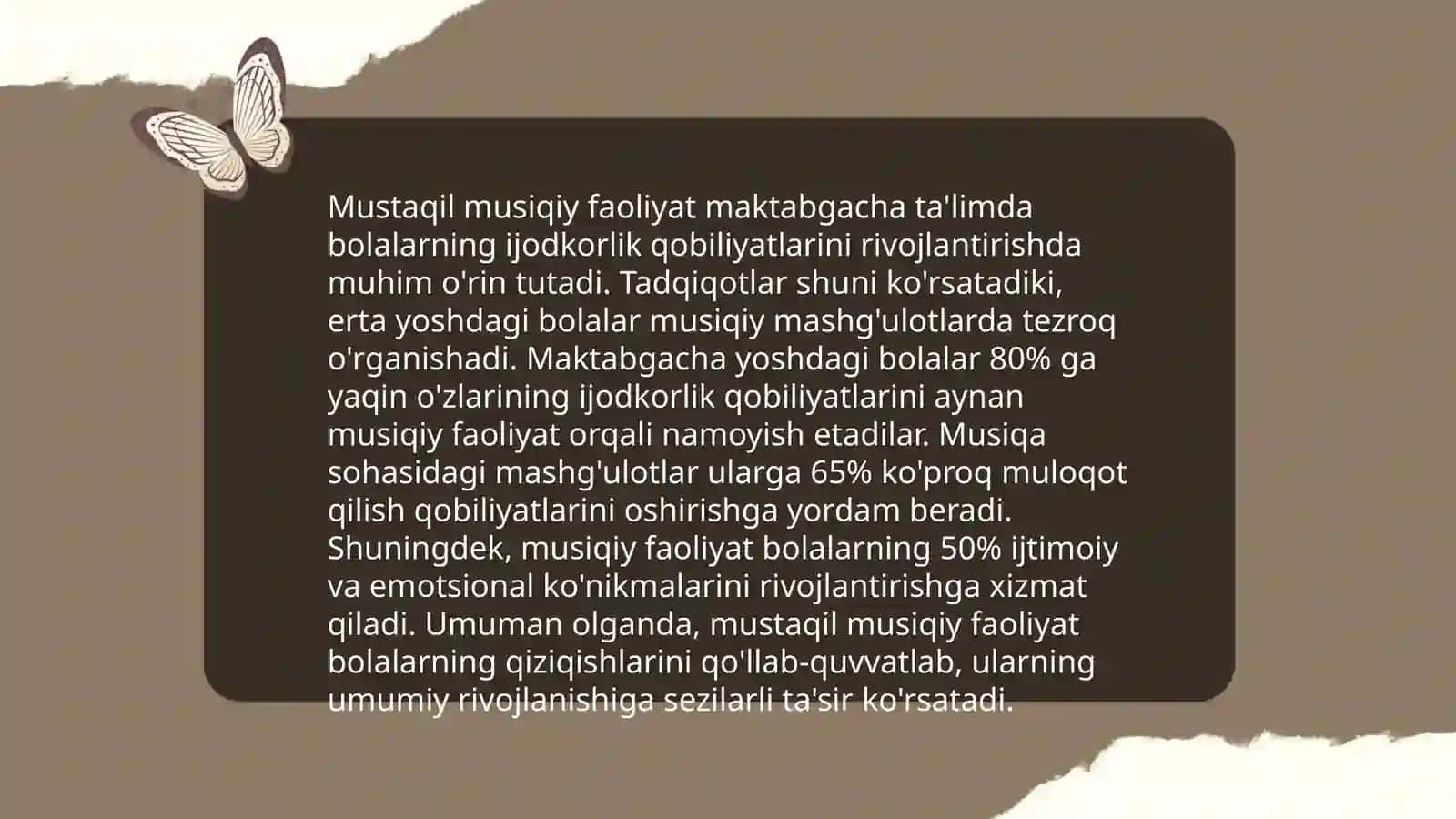 Maktabgacha ta'limda Bolalarning mustaqil musiqiy faoliyati va unga rahbarlik qilish 4