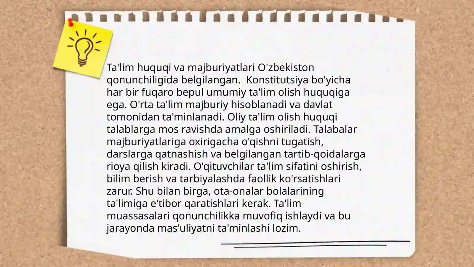 Ta'lim toʻgʻrisidagi qonun tuzilishi va mohiyati 4