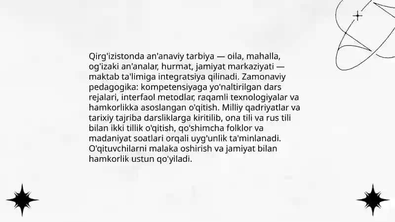 Osiyo mamlakatlarida talim-tarbiya jarayonining oziga xos xususiyatlari 4