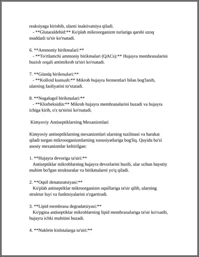 KIMYOVIU, BIOLAGIK VA ARALASH ANTISEPTIKA USULLARI 4