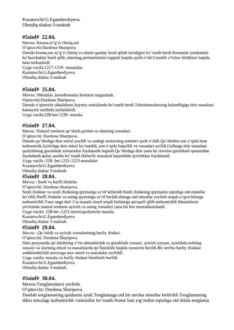 O’rta arifmetik qiymat. 4
