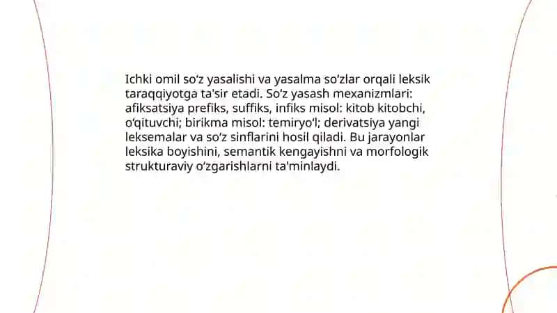 Tilning leksik taraqqiyotidagi ichki va tashqi omillar 4