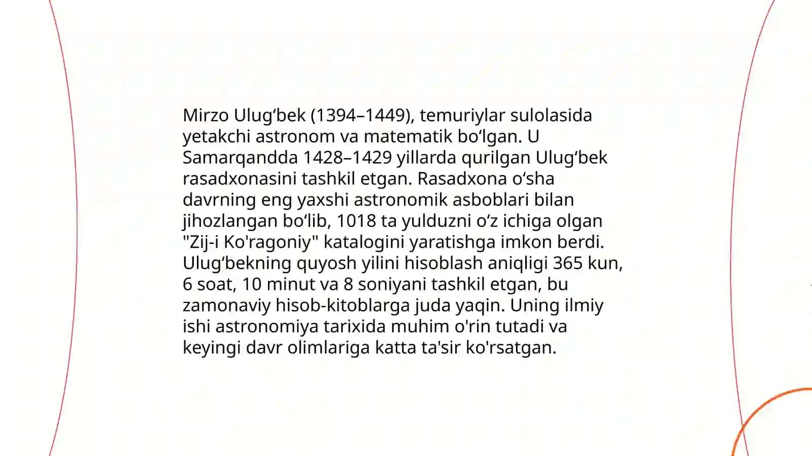 Mirzo Ulugʻbek - davlat arbobi va buyuk olim 4