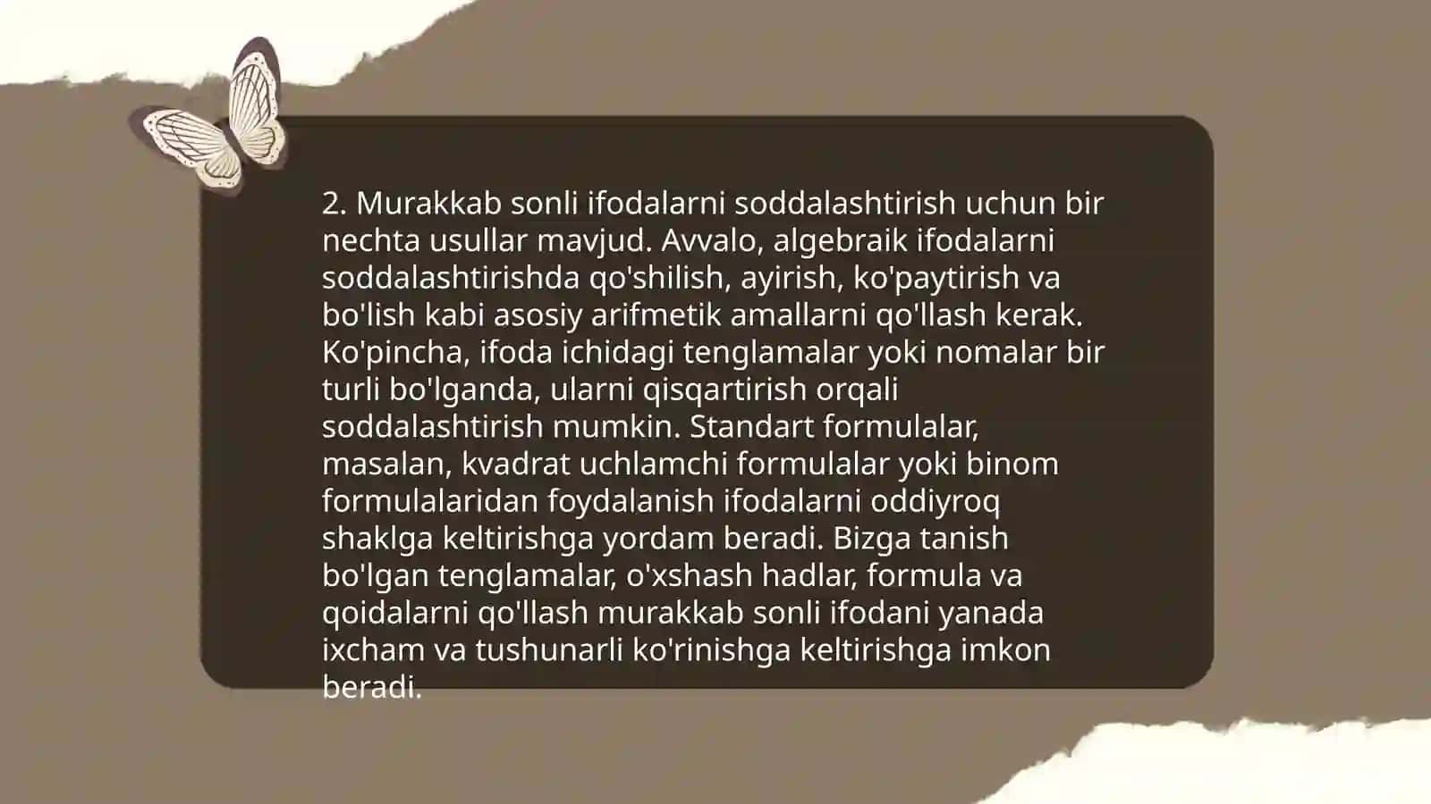 Sonli ifodalar ustida ishlash metodikasi 4