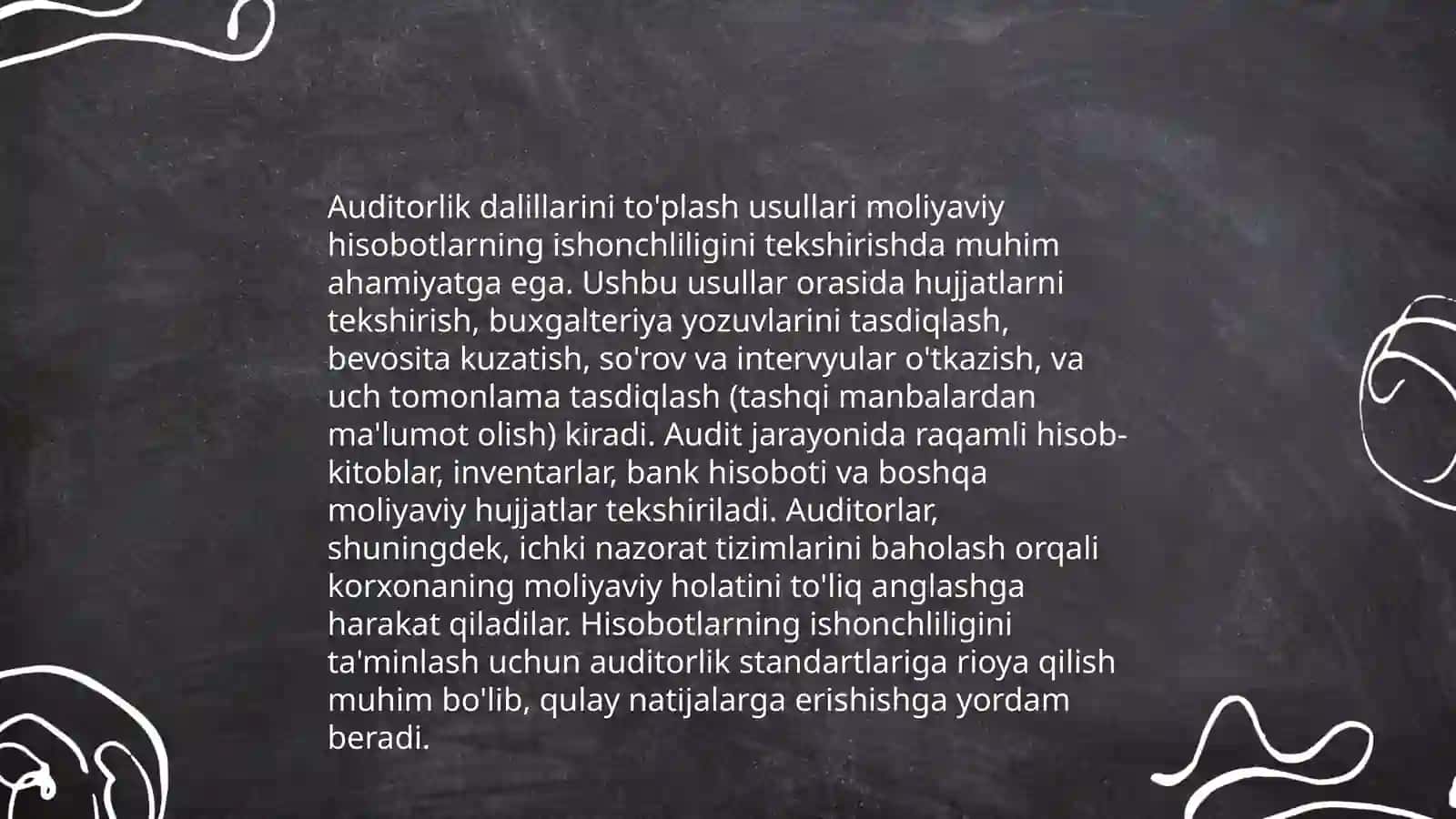 Auditorlik dalillari va ularni olish usullari 4