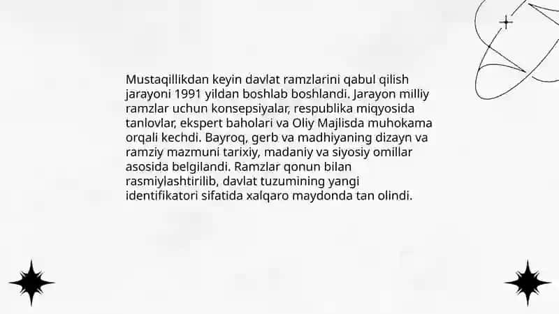 O'zbekiston Respublikasi davlat ramzlarining qabul qilinishi 4