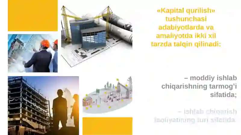 Investitsiya faoliyatida kapital qurilish 4