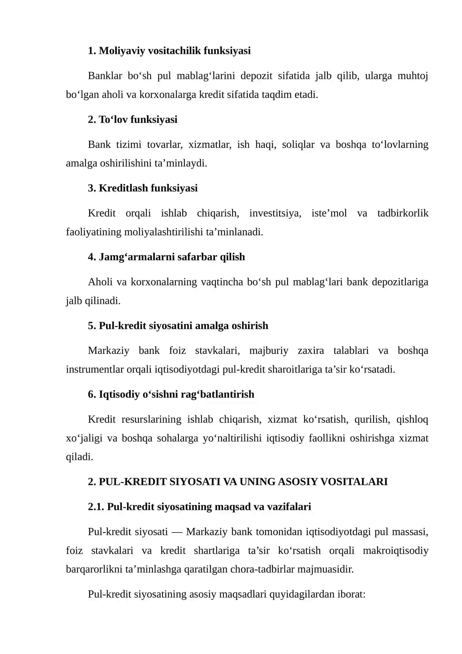 Pul-kredit sektorining iqtisodiy tahlili 4