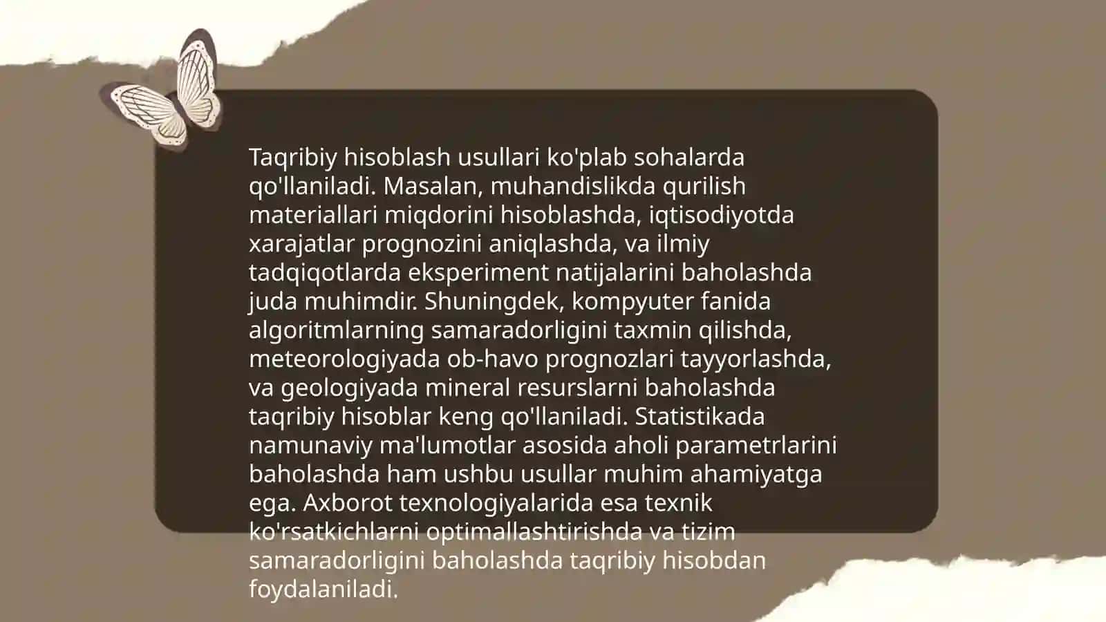 Taqribiy hisob, absolyut va nisbiy xato, sonlarni yaxlitlash usullari 4