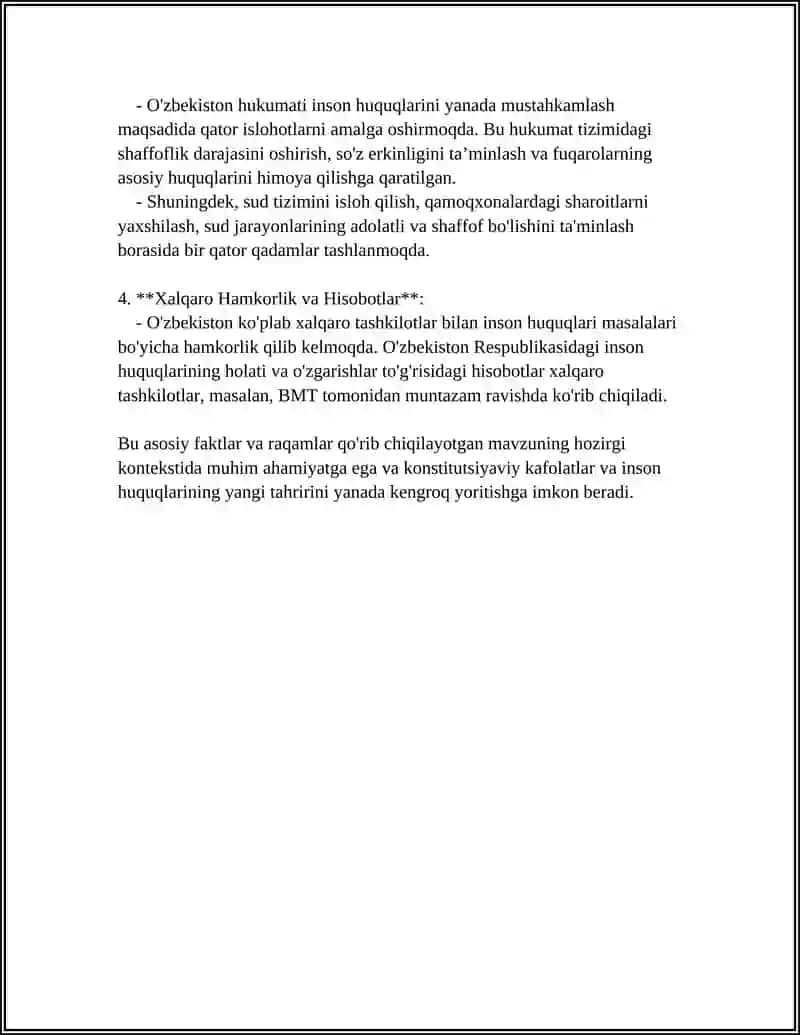 YANGI OBEKISTONDA INSON HAQ-HUQUQLARI VA ERKINLIKLARI KAFOLATINING YARATILISHI 4