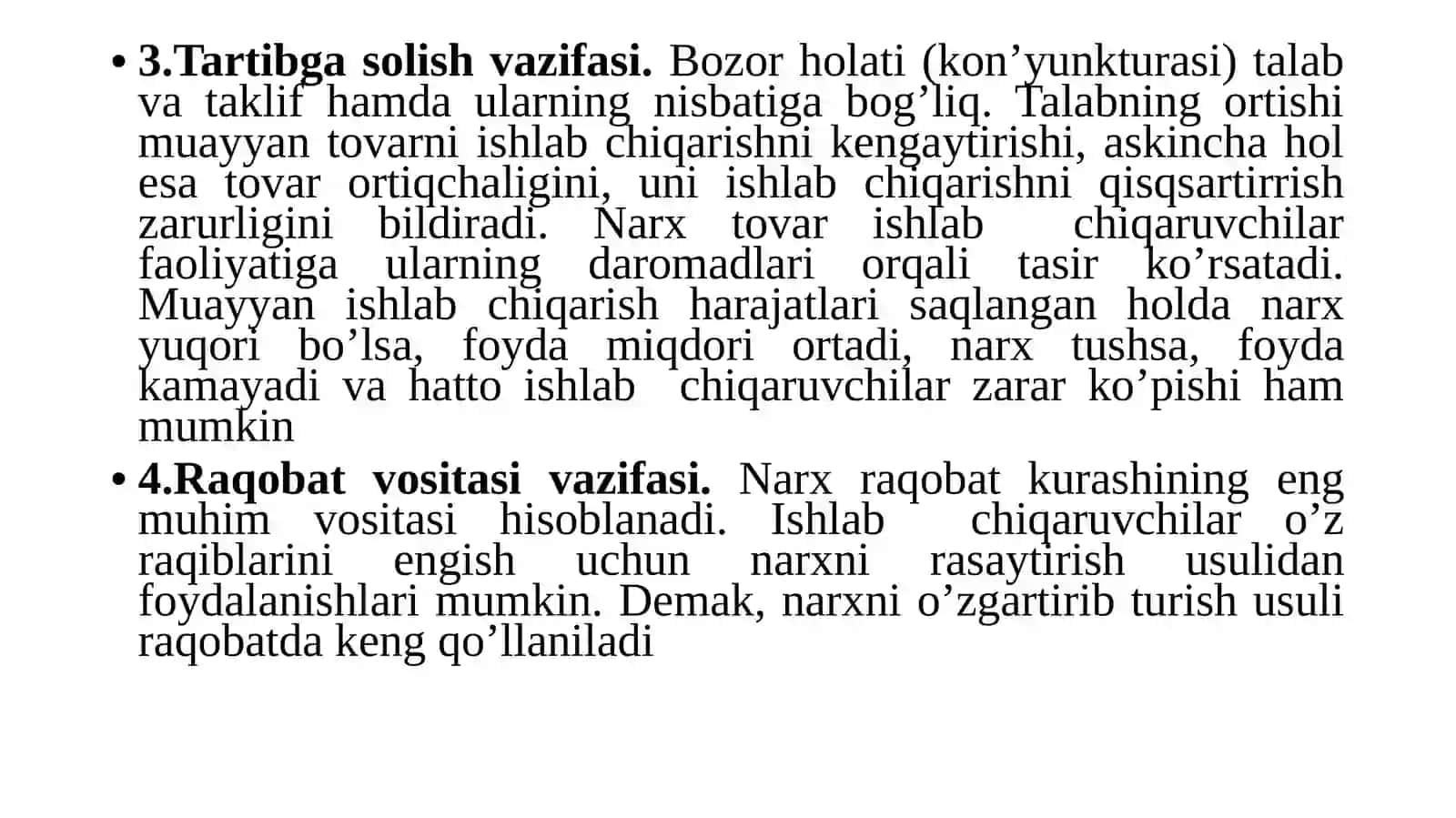 Narxning mohiyati va shakllanish xususiyatlari 4