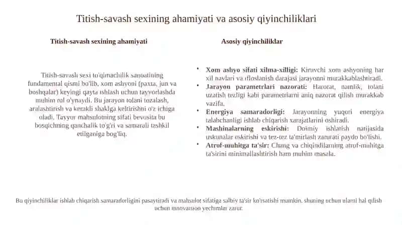 Titish-savash sexida texnologik jarayonni nazorat qilish 4