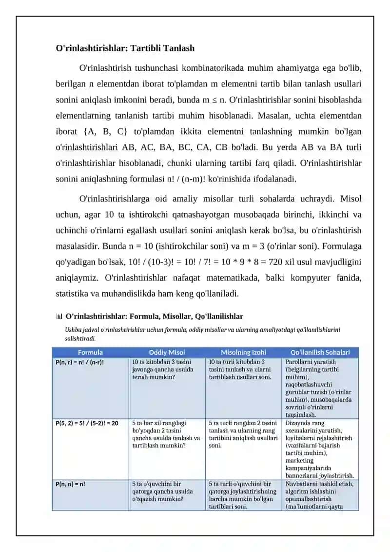 Kombinatorika formulalari va prinsiplari 4