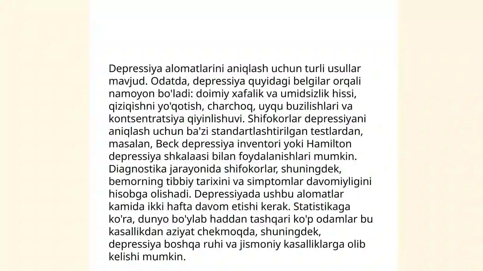 Depressiya holatlarida psixodiagnostika ahamiyati 4
