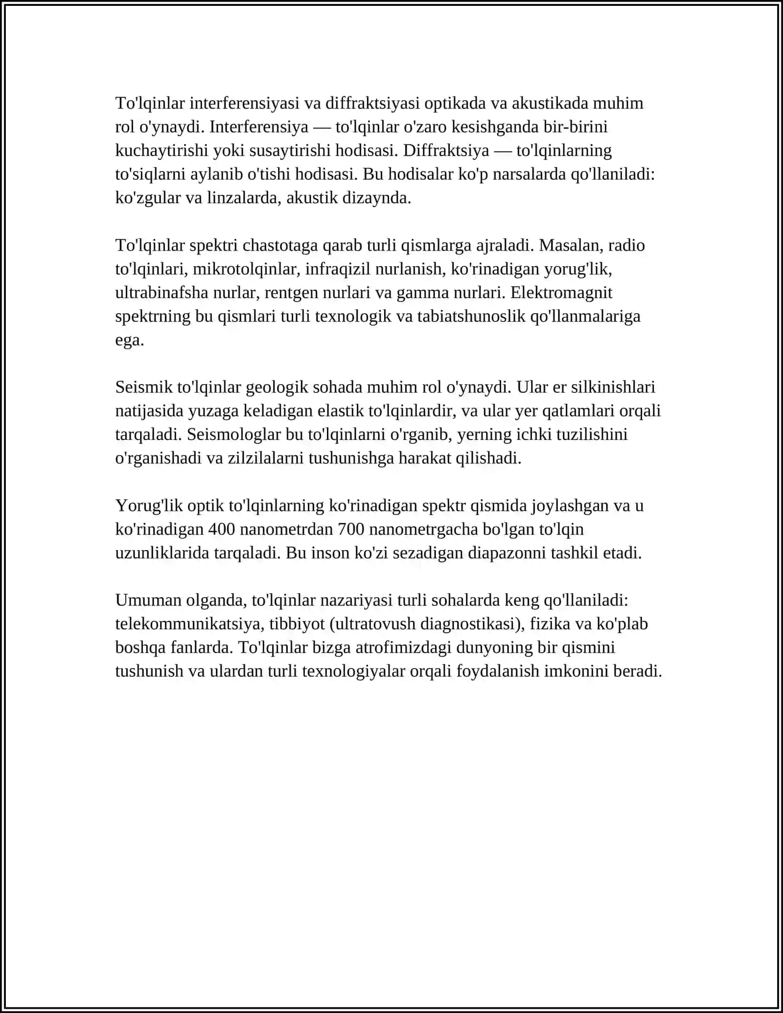 TOFUSH TO'LQINLARI VA ULARNI XARAKTIRISTIKALARI 4