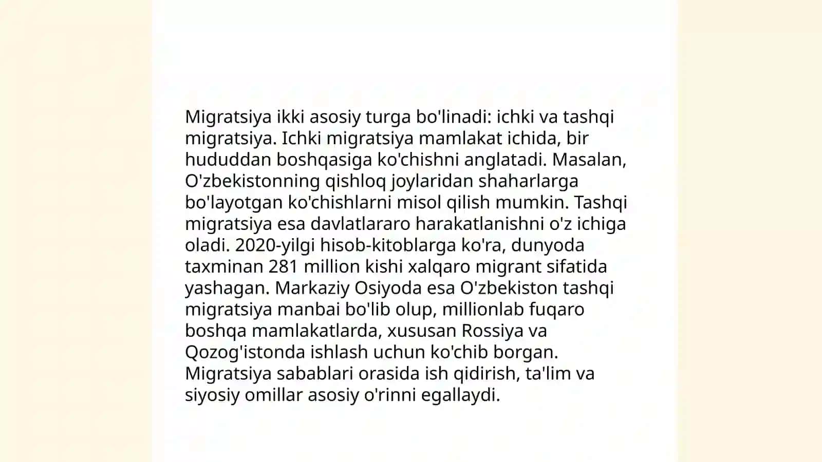 Aholining migratsion harakatlari va ularning sabablari 4