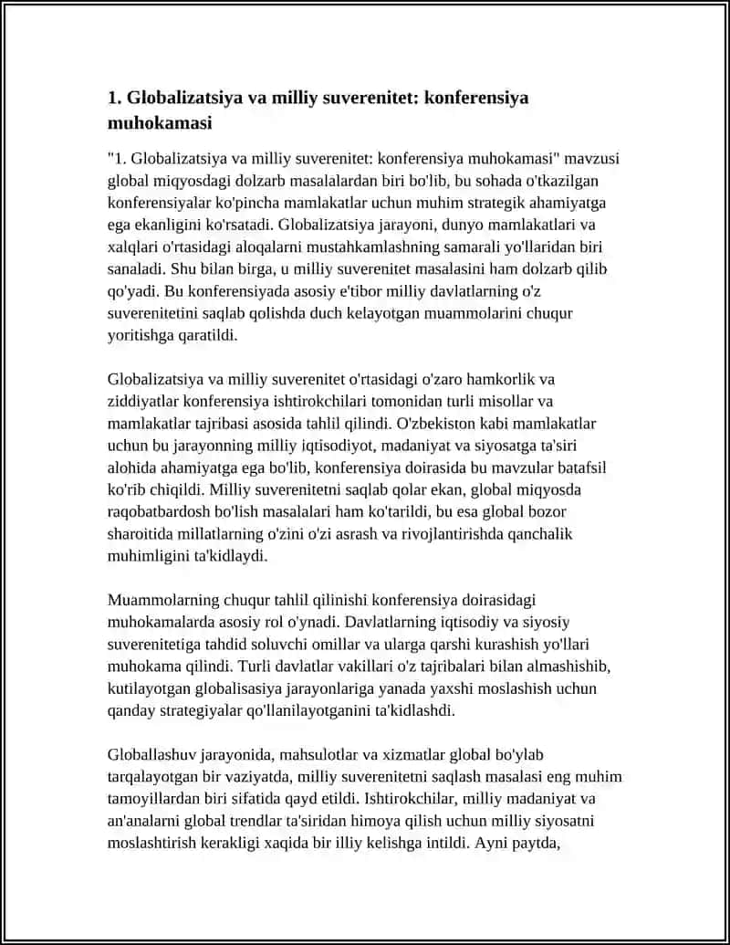 GLOBALLASHUV VA GLOBALLASHUV HAQIDAGI KONFERENSIYALAR 4