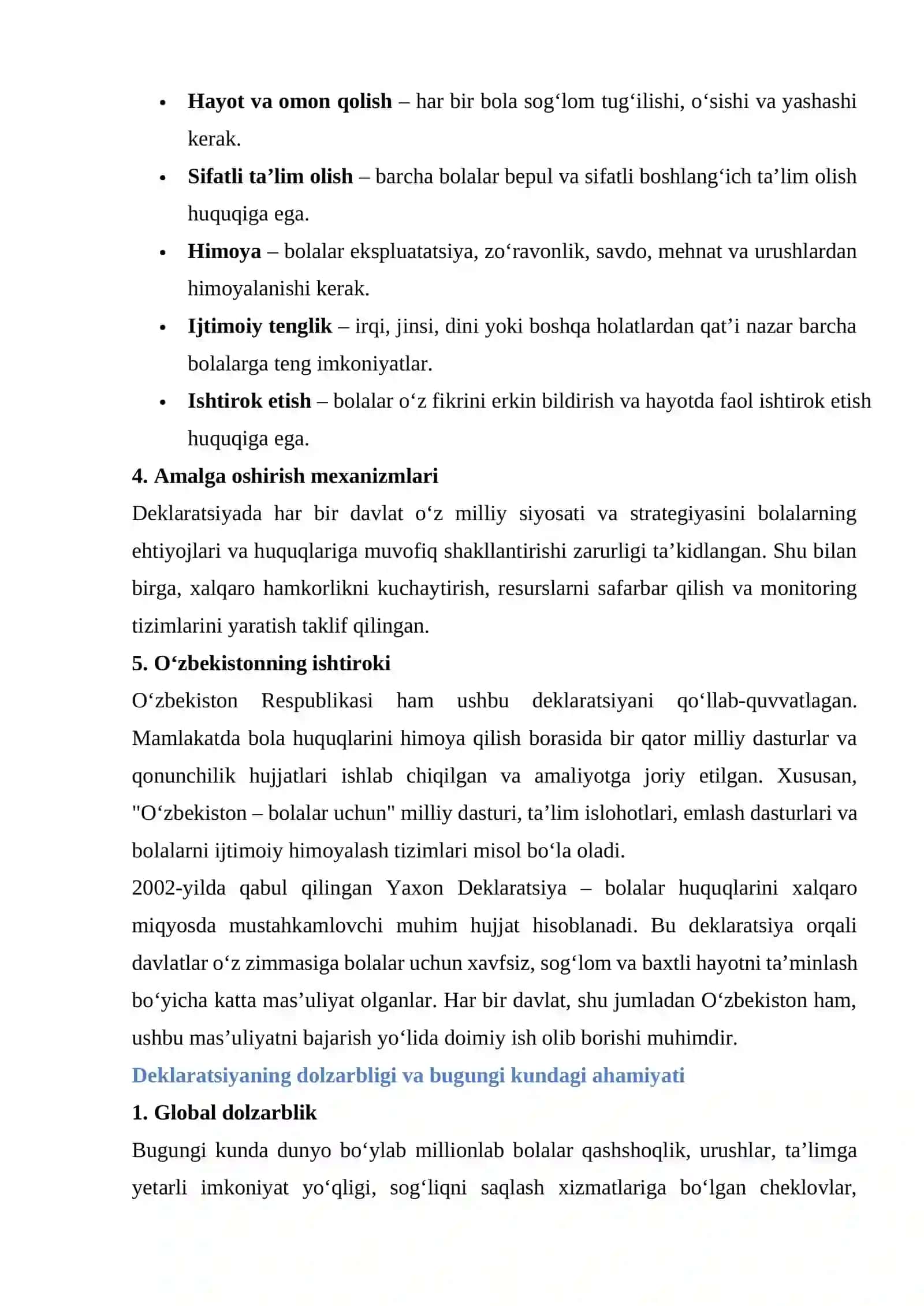 Rossiya Federatsiyasida bola huquqlarining asosiy kafolatlari tӱgrisidagi qonun: asosiy tarkib. 4