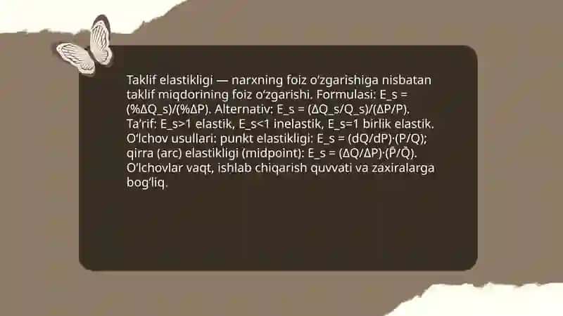 Talab va taklif elastikligi 4