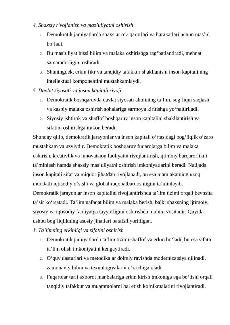 DEMOKRATIK JARAYONLARNING INSON KAPITALIGA TA'SIRI 4