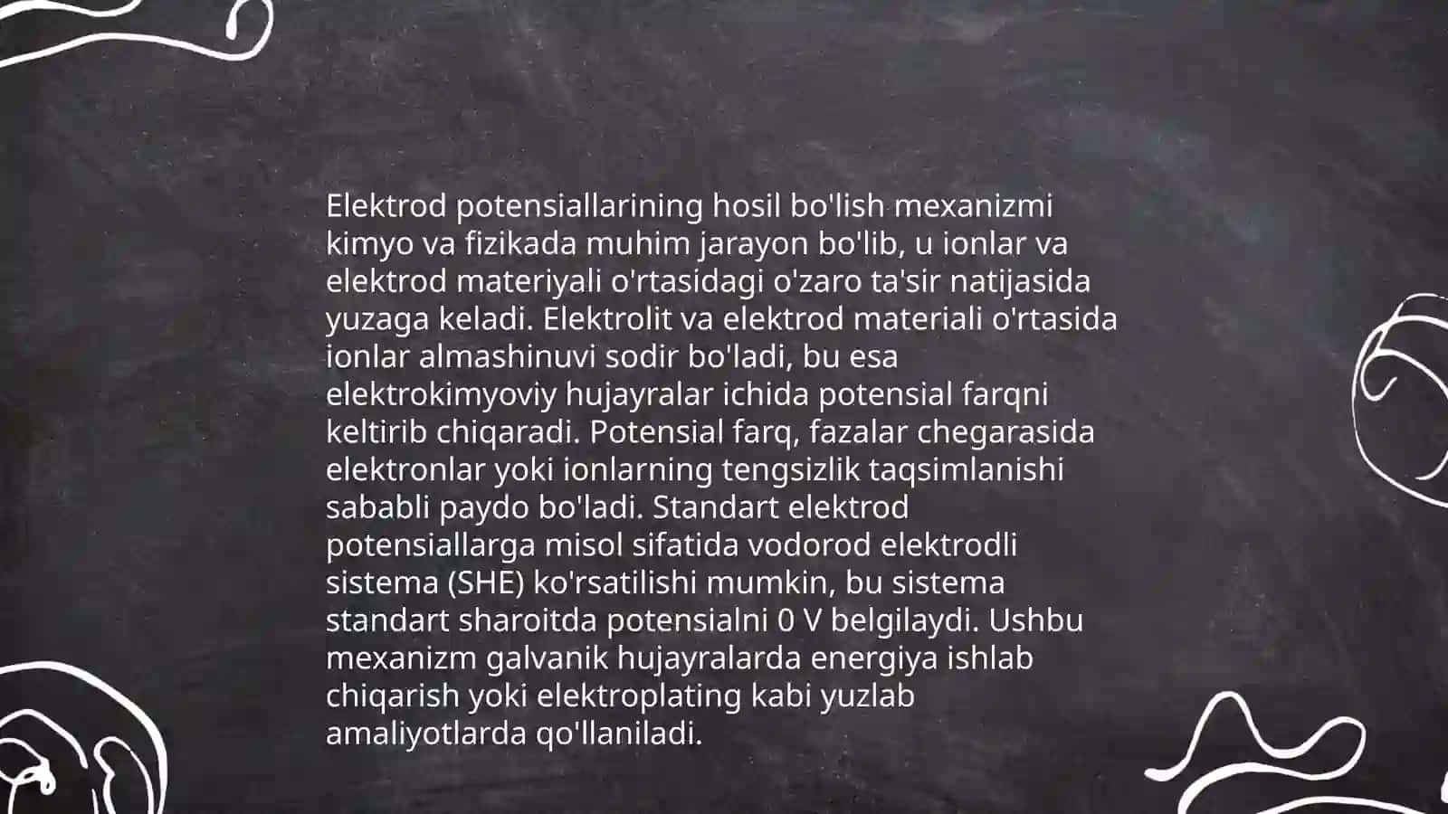 Elektrod jarayonlari.Elektrod potensiallari hosil boʻlishi.Elektrod turlari 4