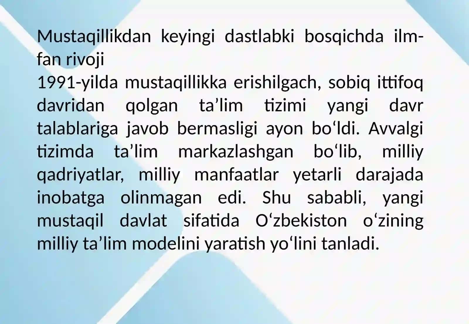 Oʻzbekiston Respublikasida ta’lim sohasida amalga oshirilgan islohotlar 4