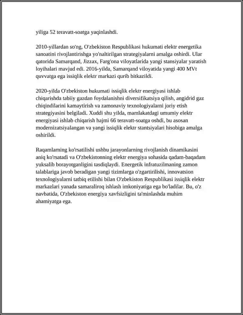O’BEKISTON RESPUBLIKASIDAGI ISSIQLIK ELEKTR MARKAZLARI 4