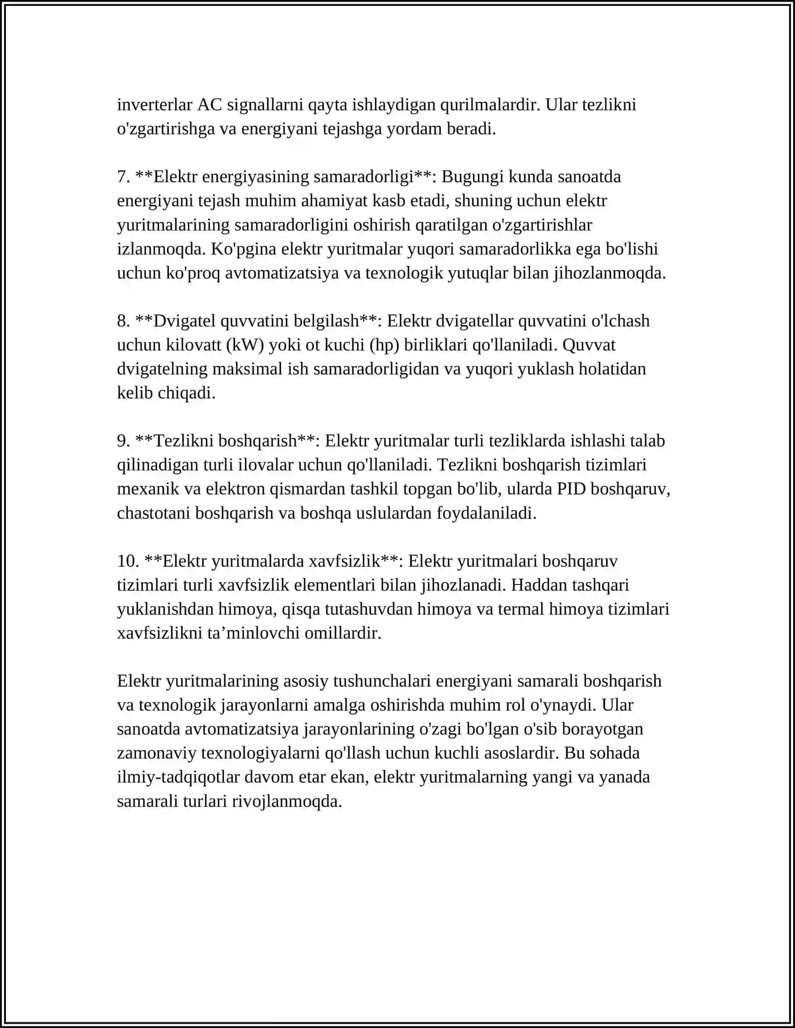 ELEKTR YURITMALARINING AYLANISH TEZLIGINI ROSTLASH 4