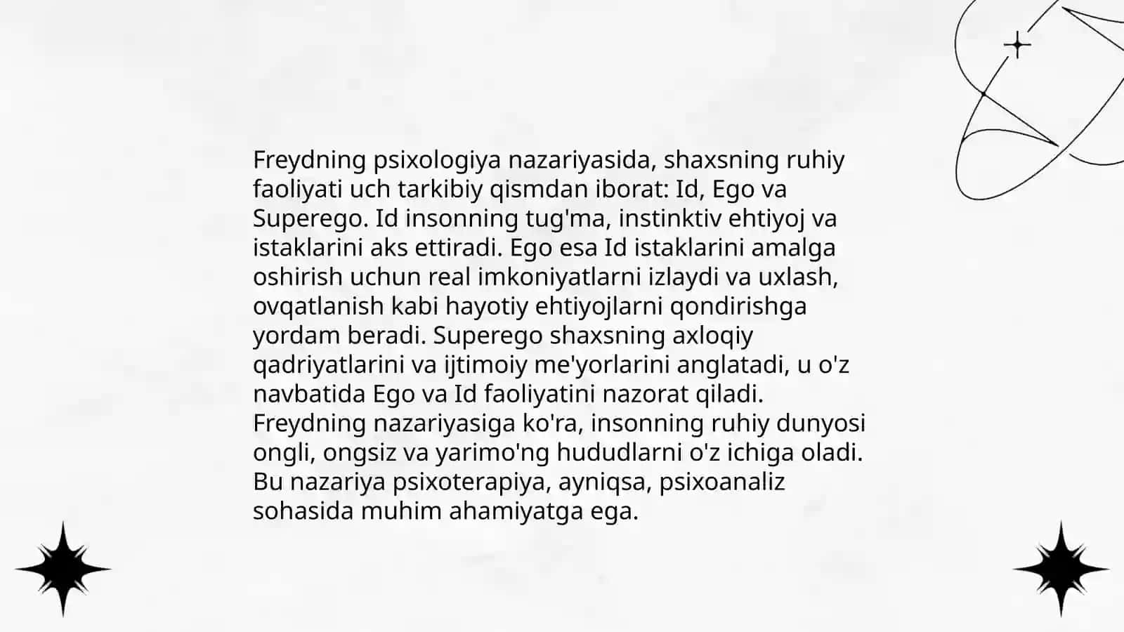Shaxsning rivojlanishi sifatida psixik rivojlanishning psixoanalitik yoʻnalishi 4
