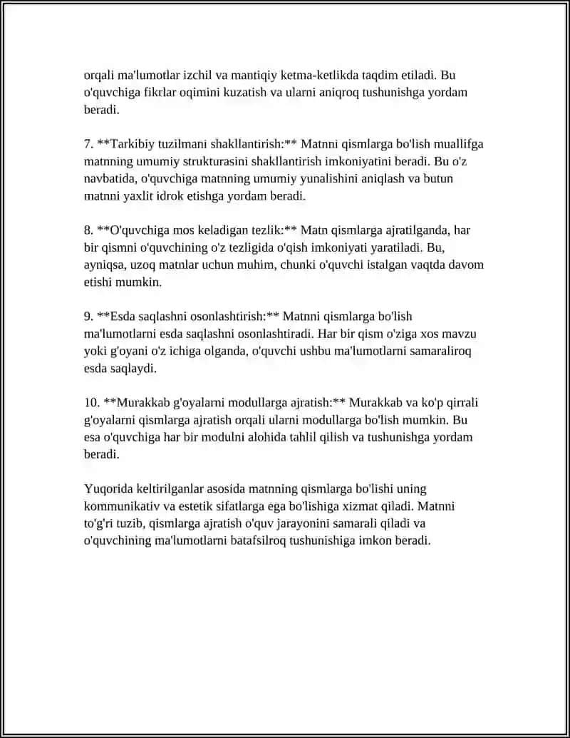 MATNNI QISMLARGA BOʻLISH TAMOYILLARI 4