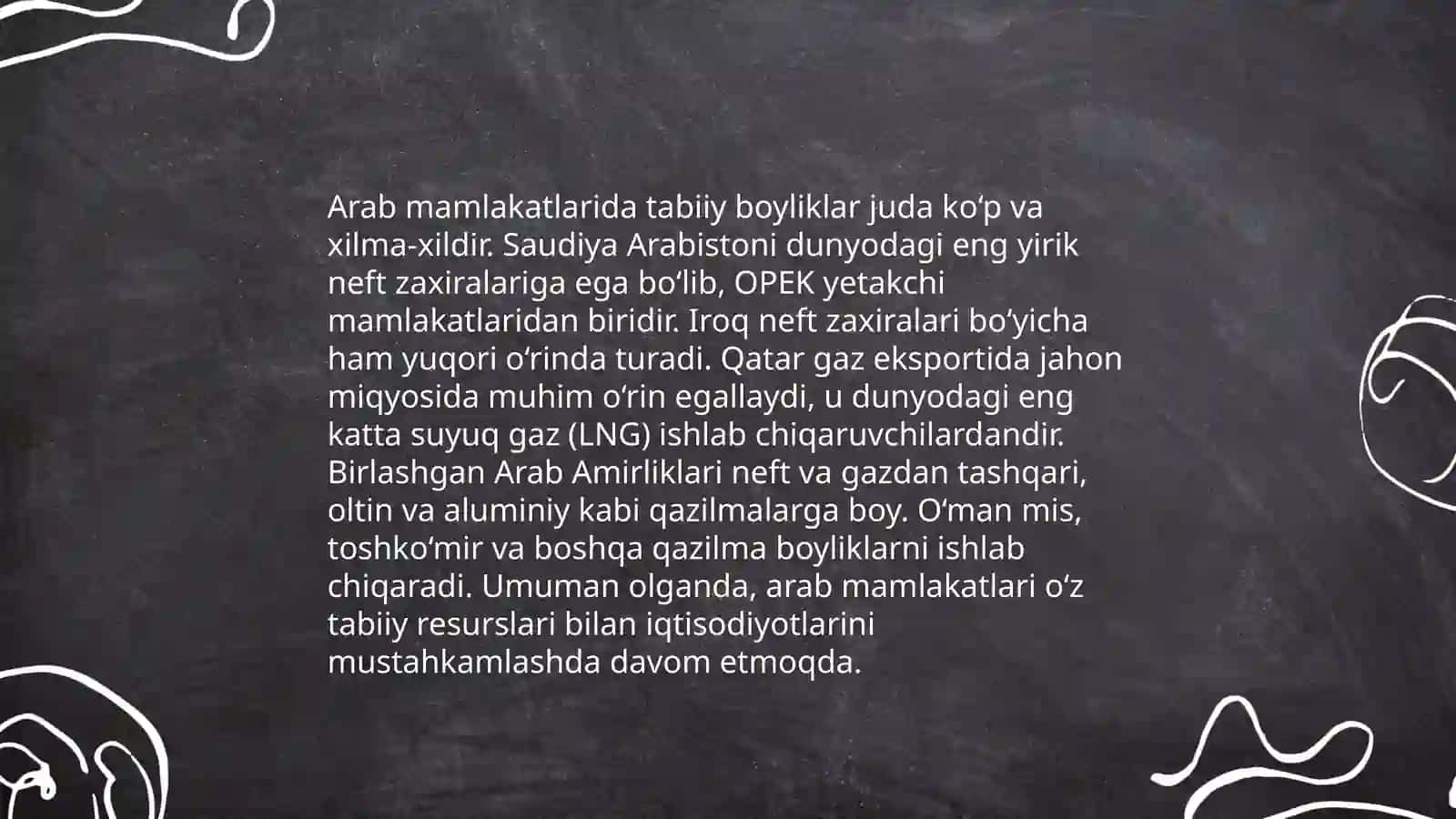 Arab mamlakatlariga qisqacha umumiy xaraktiristika 4