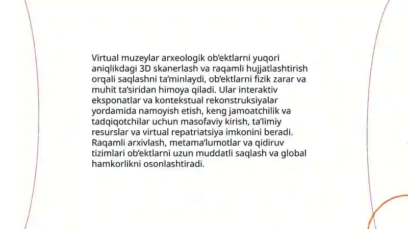 Arxeologiyada multimedia taqdimotlar va virtual muzeylardan foydalanish 4
