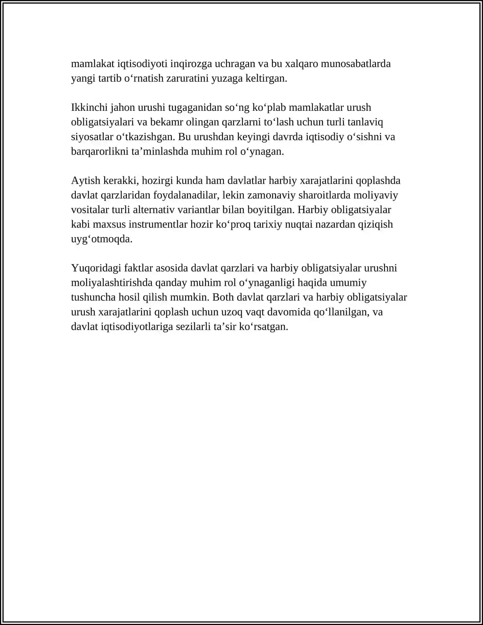 BIRINCHI JAHON URUSHINI IQTISODIY ALOQALAR 4