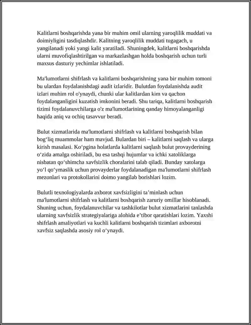 BULUTLI TEXNOLOGIYALARDA AXBOROT XAVFSIZLIGI TAʼMINLASH 4