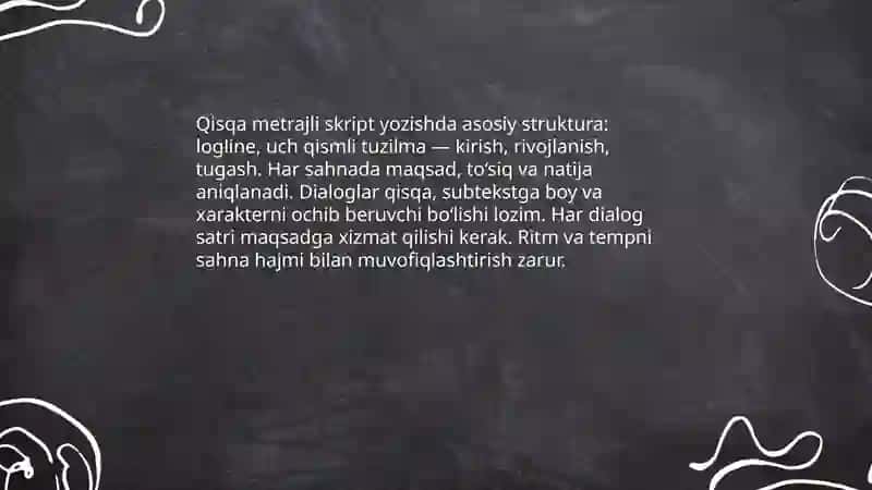Qisqa metrajli vizual mediamahsulotlar yaratish 4