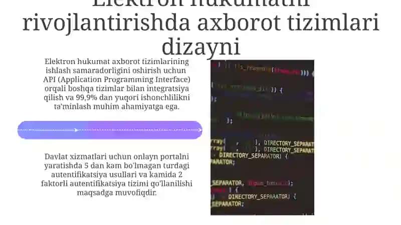 Elektron hukumat rivojlantirishda axborot tizimlari va ma'lumotlar bazasini loyihalash 4