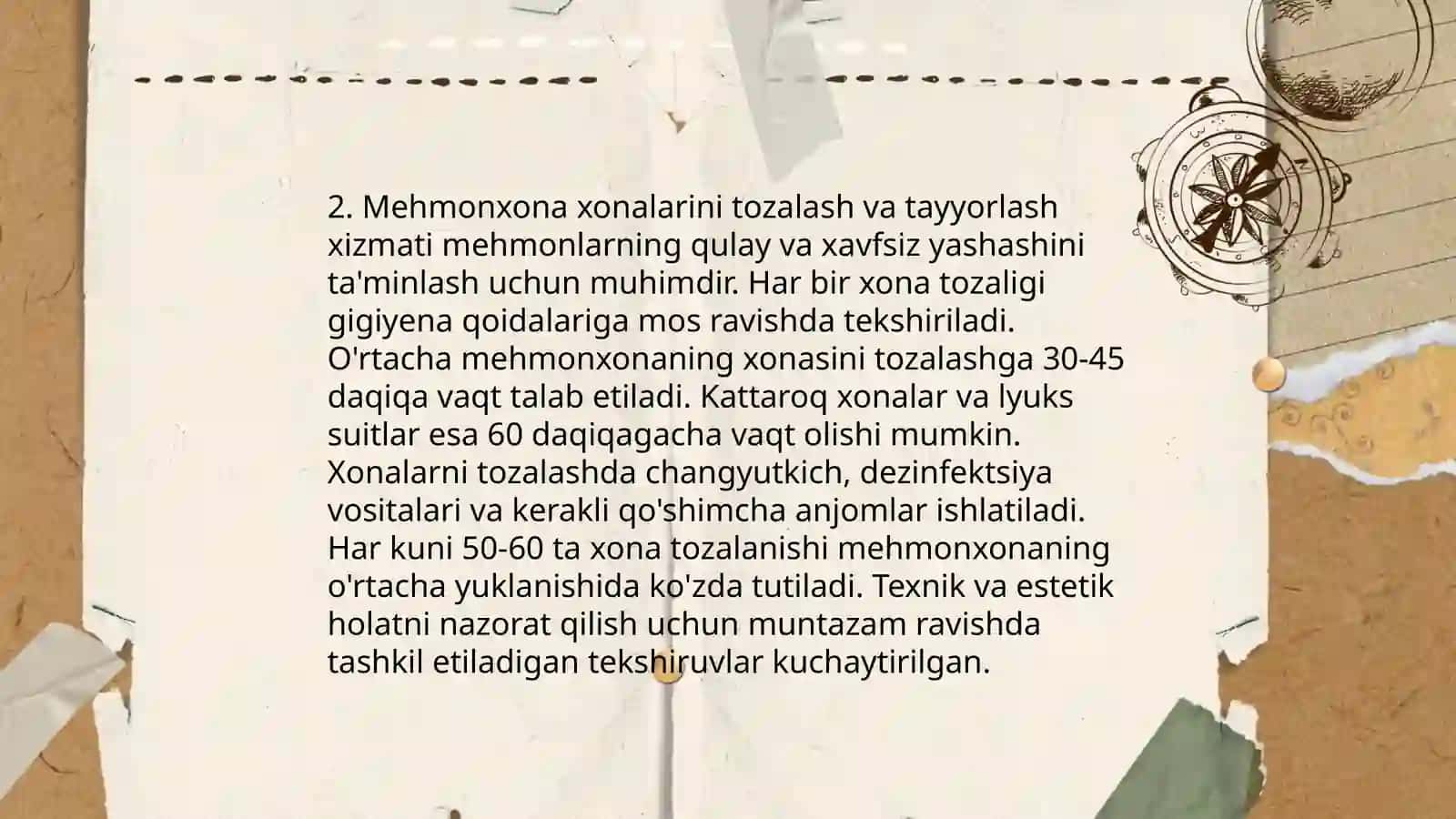 Mehmonxona va restoranlarda xizmat ko'rsatish jarayonlarini boshqarish 4