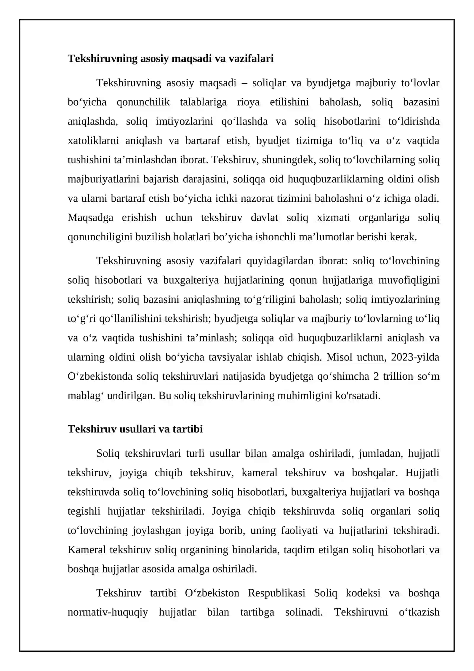 Budjetga soliqlar va majburiy tulovlar bo‘yicha hisob-kitoblar auditi 4