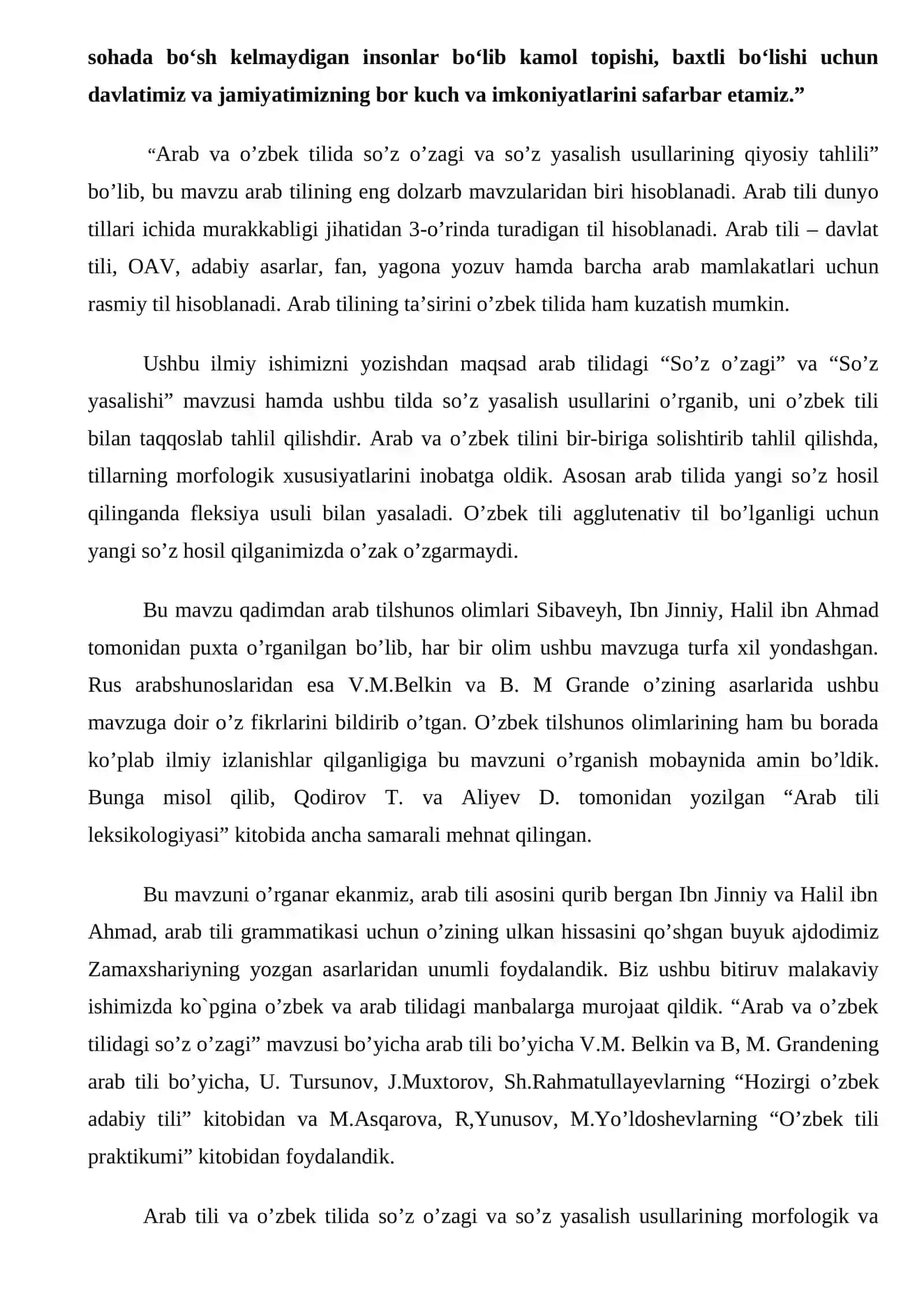 REFERAT Arab tilida jumla va uning xossalarini o'zbek tilidagilari bilan qiyoslash 4